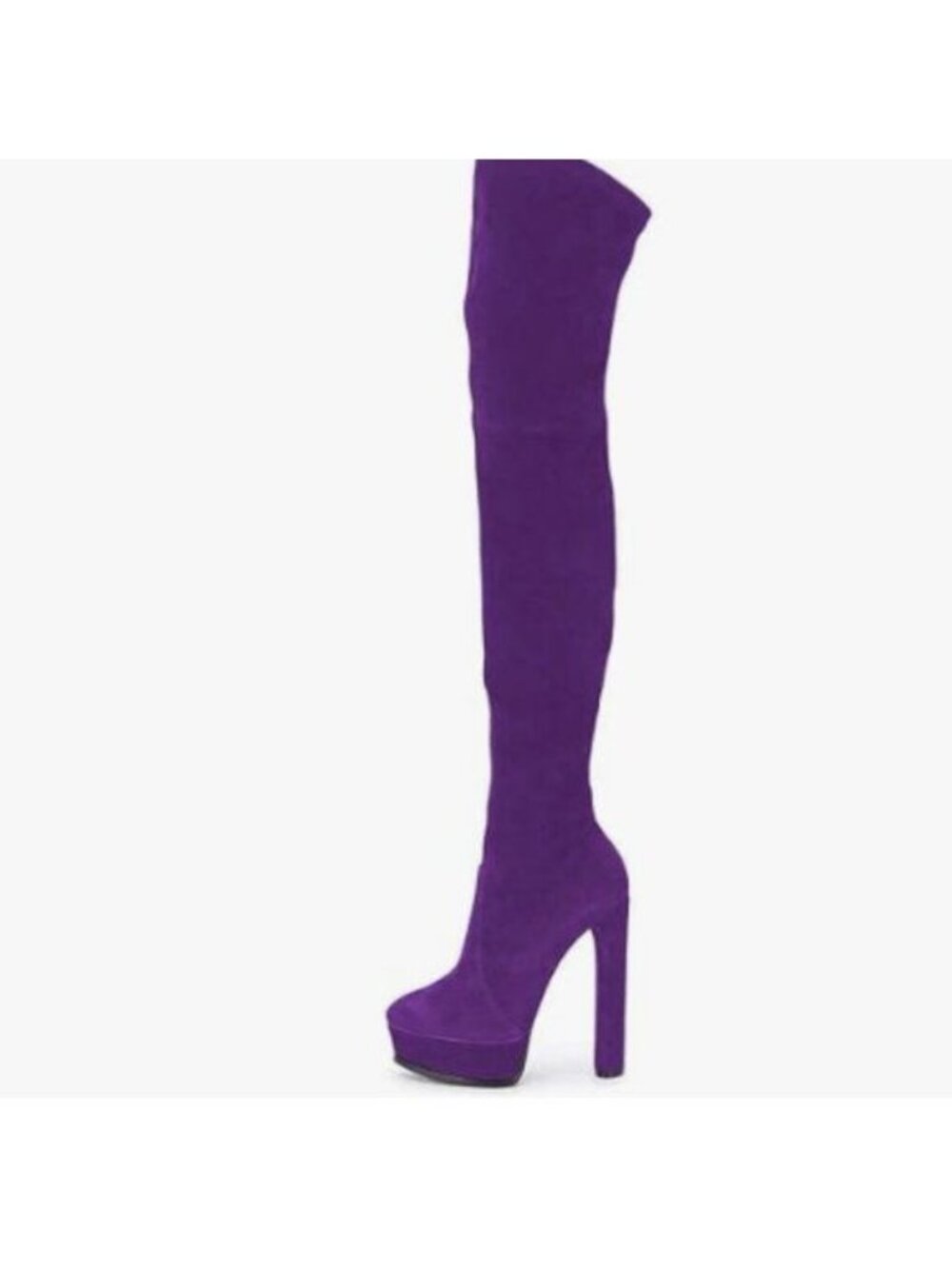 FSJ Sexy Thigh High Long Boots Over The Knee Platform Thick High Heel Purple